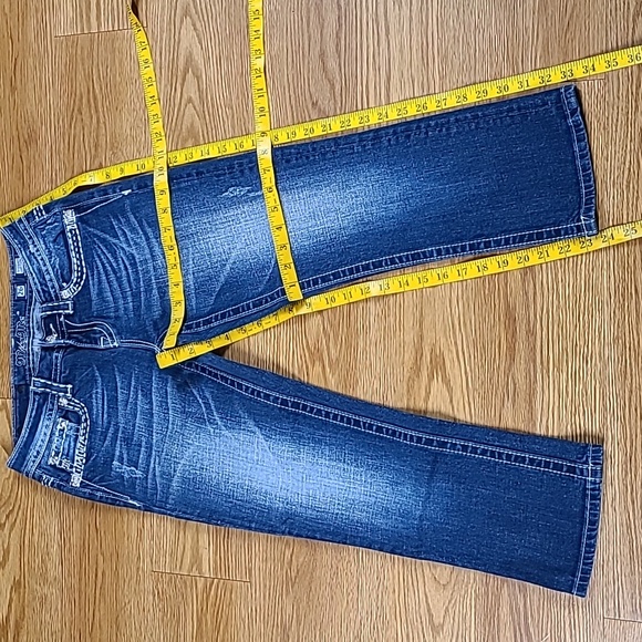 MISS ME VINTAGE JEANS WOMEN 26x23 BLUE EASY CAPRI JUNIOR'S GIRLS FADED DENIM - Picture 4 of 8